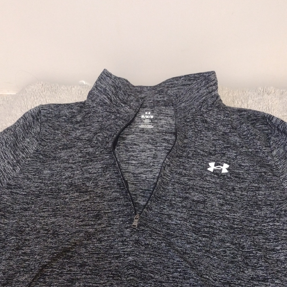 Under Armour Men's Heather Black Performance Jacket 1/4 Zip Size M